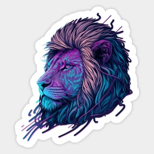 Glowing Lion Face Sticker